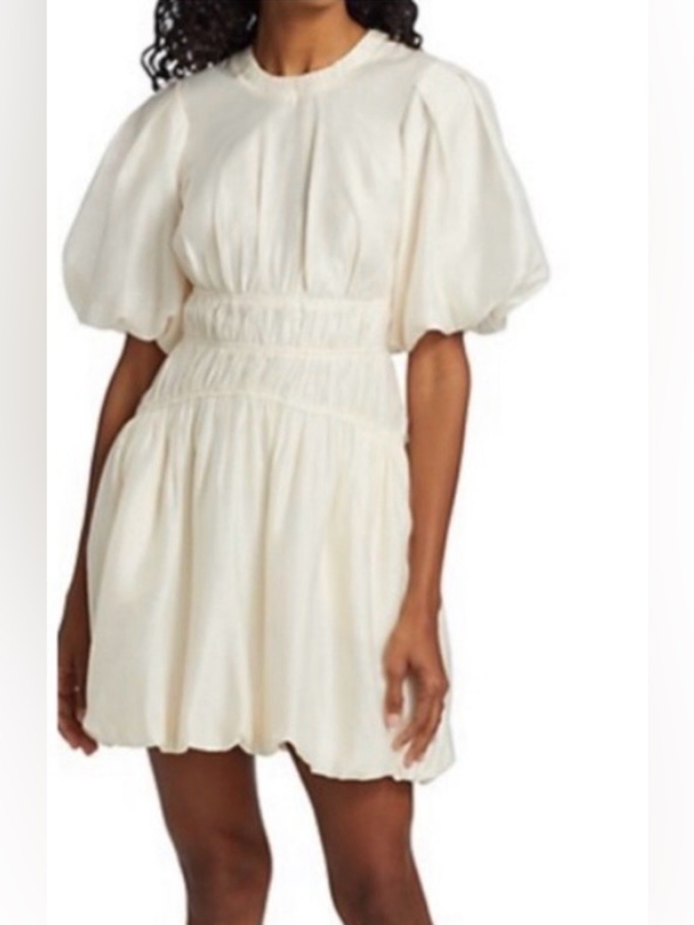Jonathan Simkhai Echo gathered bubble hem mini dress